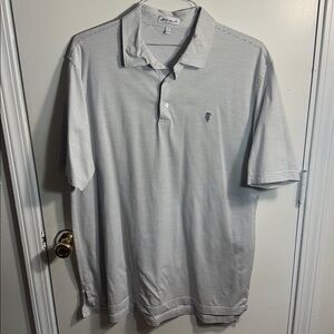 Peter Millar Navy and White Striped Golf Polo Men’s size Large